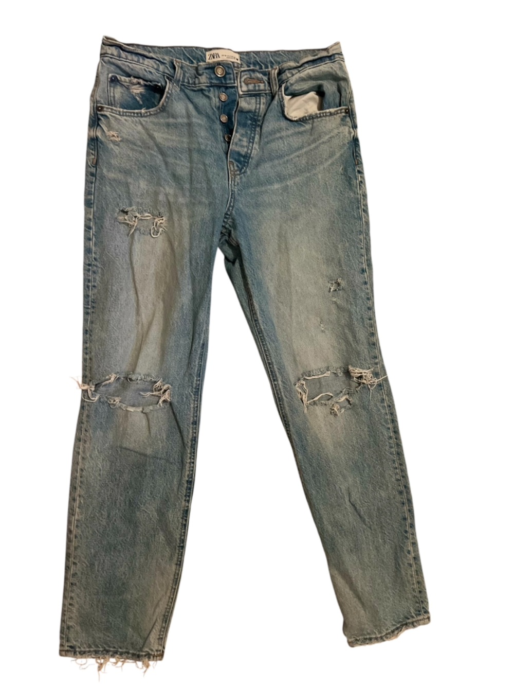 ZARA Light Blue Distressed Jeans